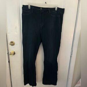 Hot in Hollywood Bootcut Flare Jeans Dark Wash Pull-On Styling 2X